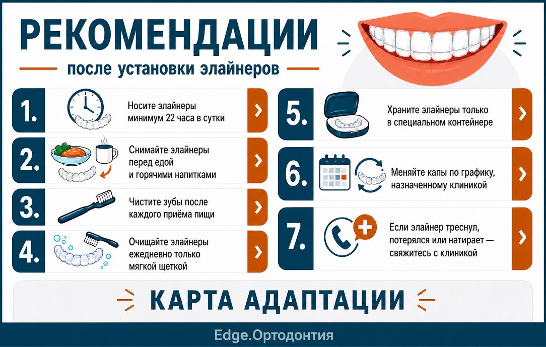 Как ухаживать за зубами с элайнерами?
